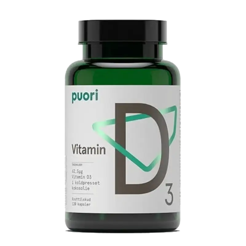 Puori (PurePharma) Vitamin D3 62,5 µg (120 kapsler)
