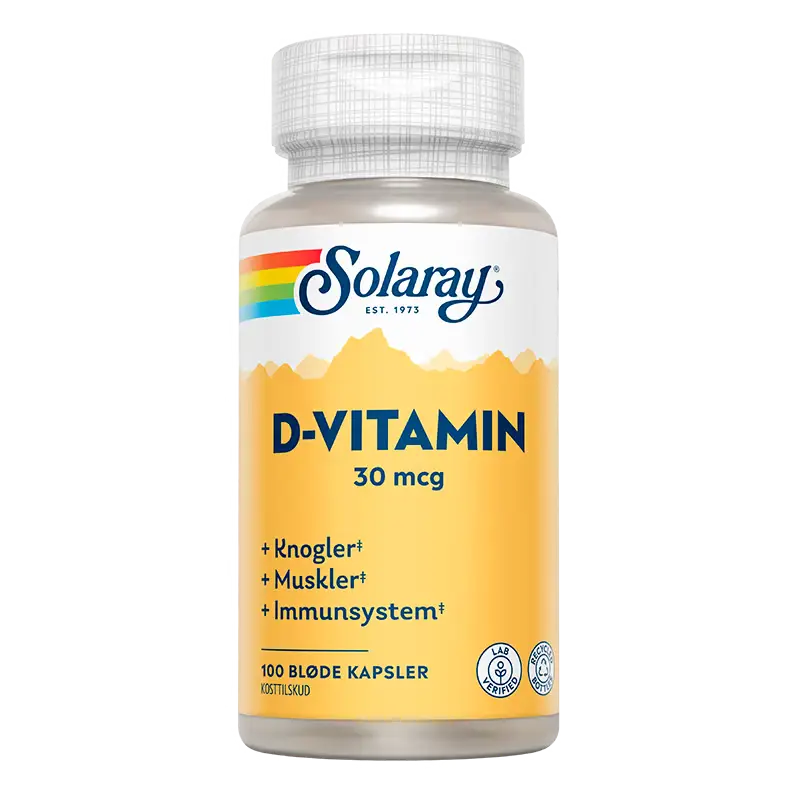 Solaray D-vitamin 30 mcg (100 kapsler)